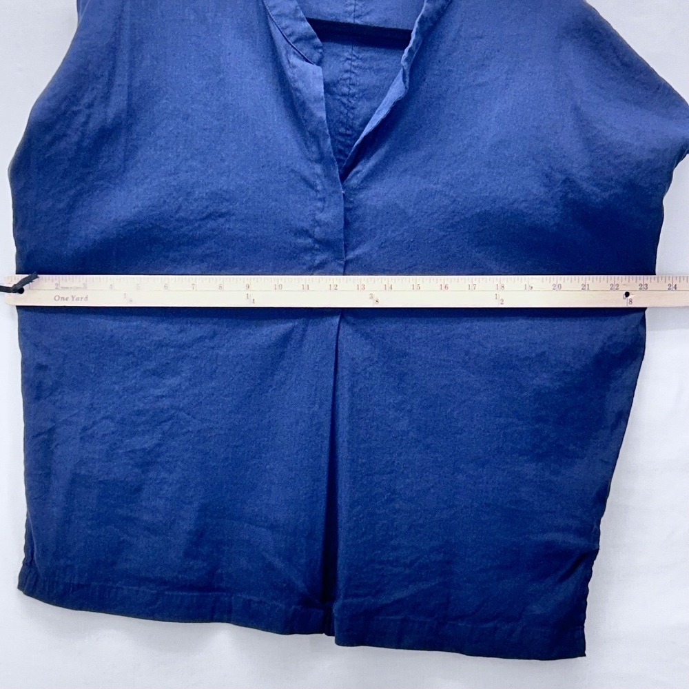 Vince Linen Popover Top Navy‎ Blue Medium - Picture 12 of 15